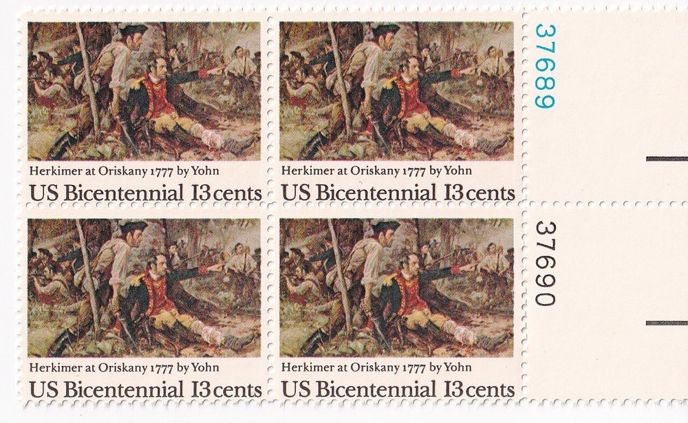 STAMP US SCOTT 1722 "Gen. Herkimer at Oriskany" 13 CENT 1977 MNH PB OF 4 RIGHT-F