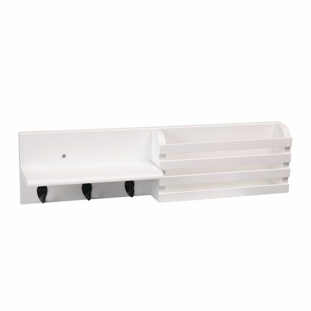 Mail Holder and Coat Key Rack Wall Shelf with 3 Hooks