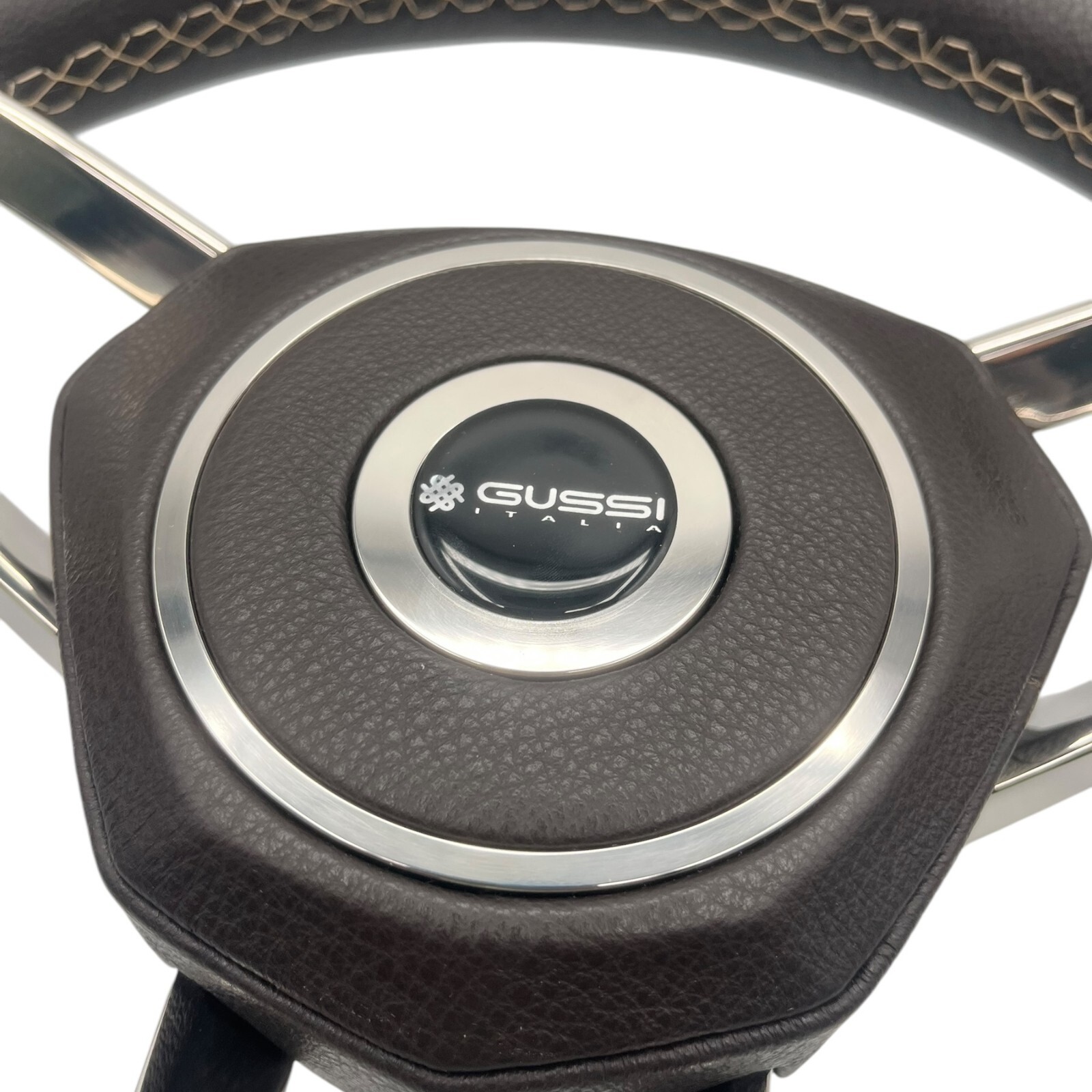 New Gussi Italia Boat Steering Wheel Polished Stainless Steel Spokes KEYED HUB