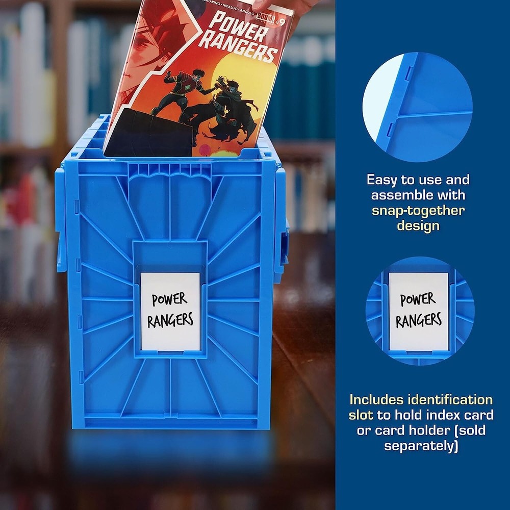 2 Pack BCW Blue Short Comic Book BinPlastic Stackable Box Ho1d 150 Comics