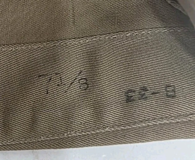 ORIGINAL WWII US ARMY INFANTRY OVERSEAS GARRISON KHAKI HAT CAP 8-33 • SIZE 7 1/8