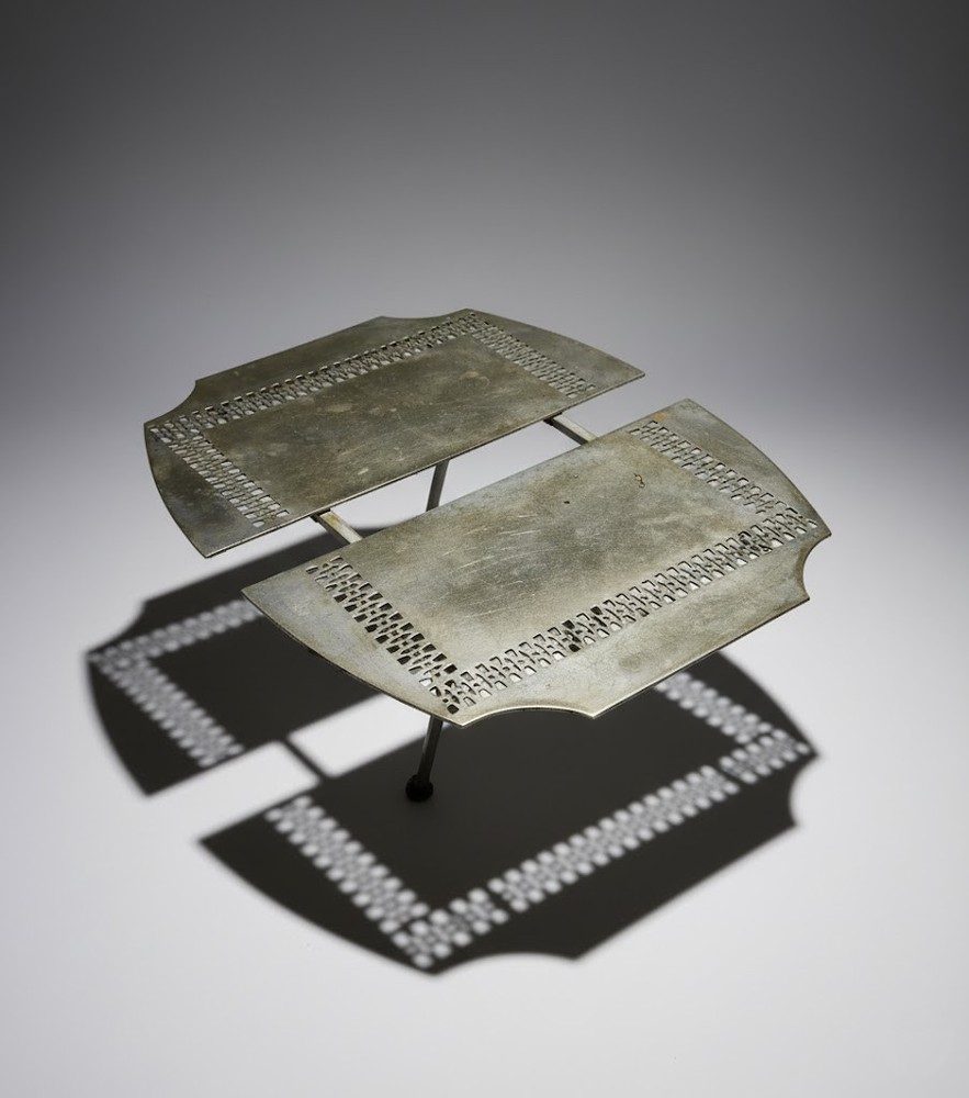 Vintage Poole Silver Co. Sheffield Expandable Trivet - Griffin & Dog Hallmark