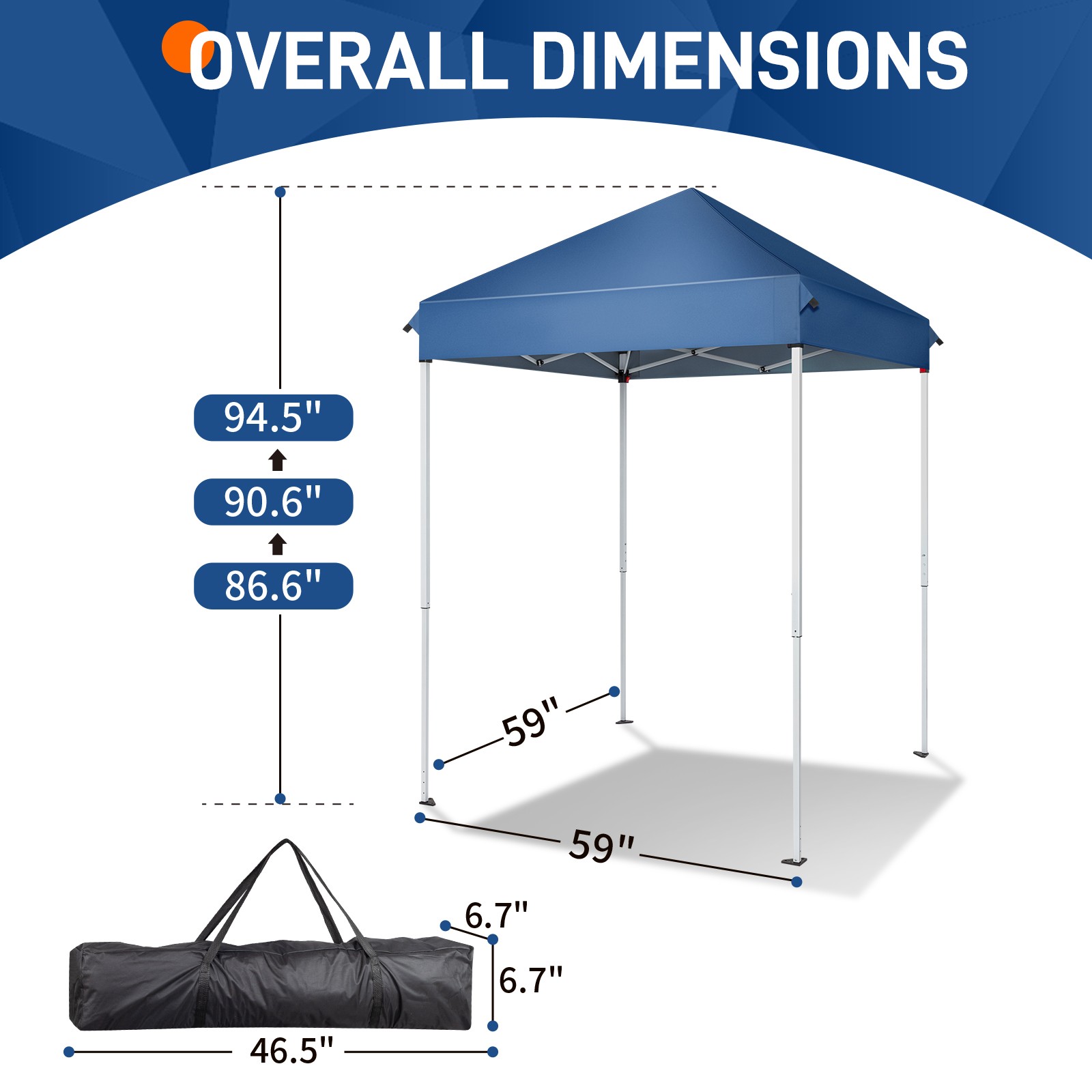 5'X5' EZ POP UP Folding Gazebo Canopy Tent Outdoor Waterproof Tent for Party