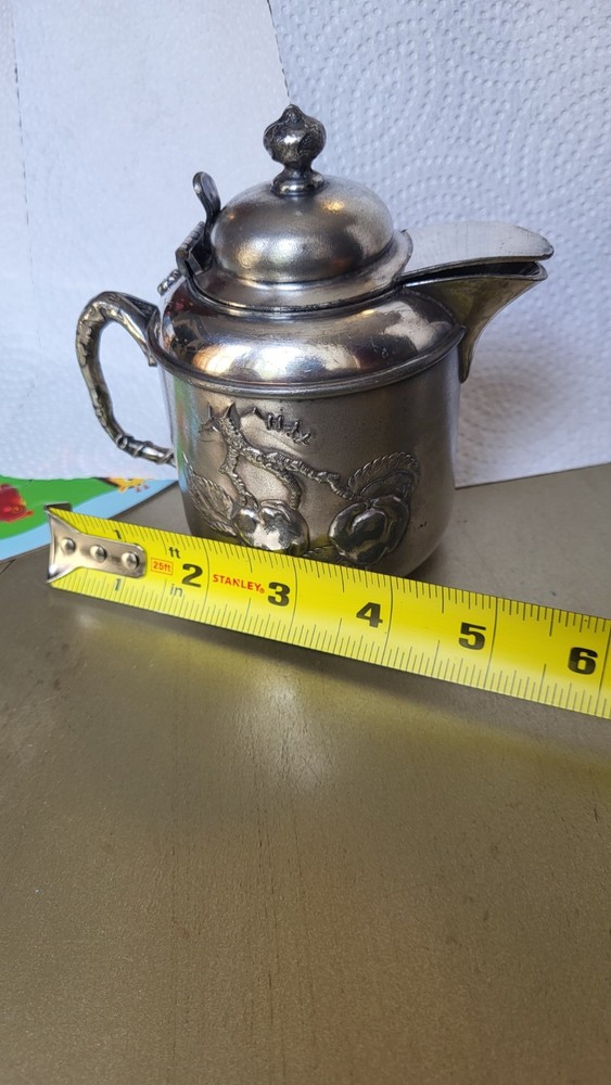 Pairpoint Silver Plate Fruit Engraved Creamer. 1S