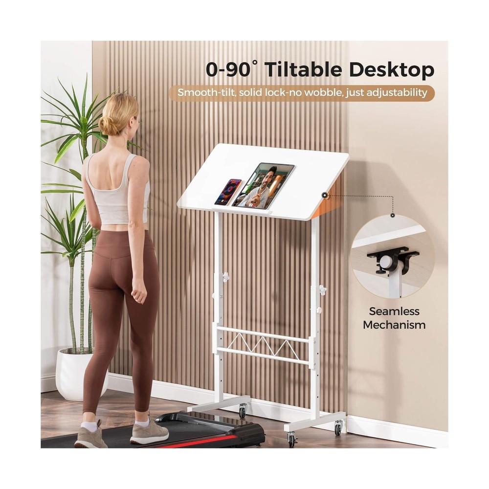 COMHOMA Small Standing Desk Adjustable Height & Tiltable Tabletop, ... Fast Ship