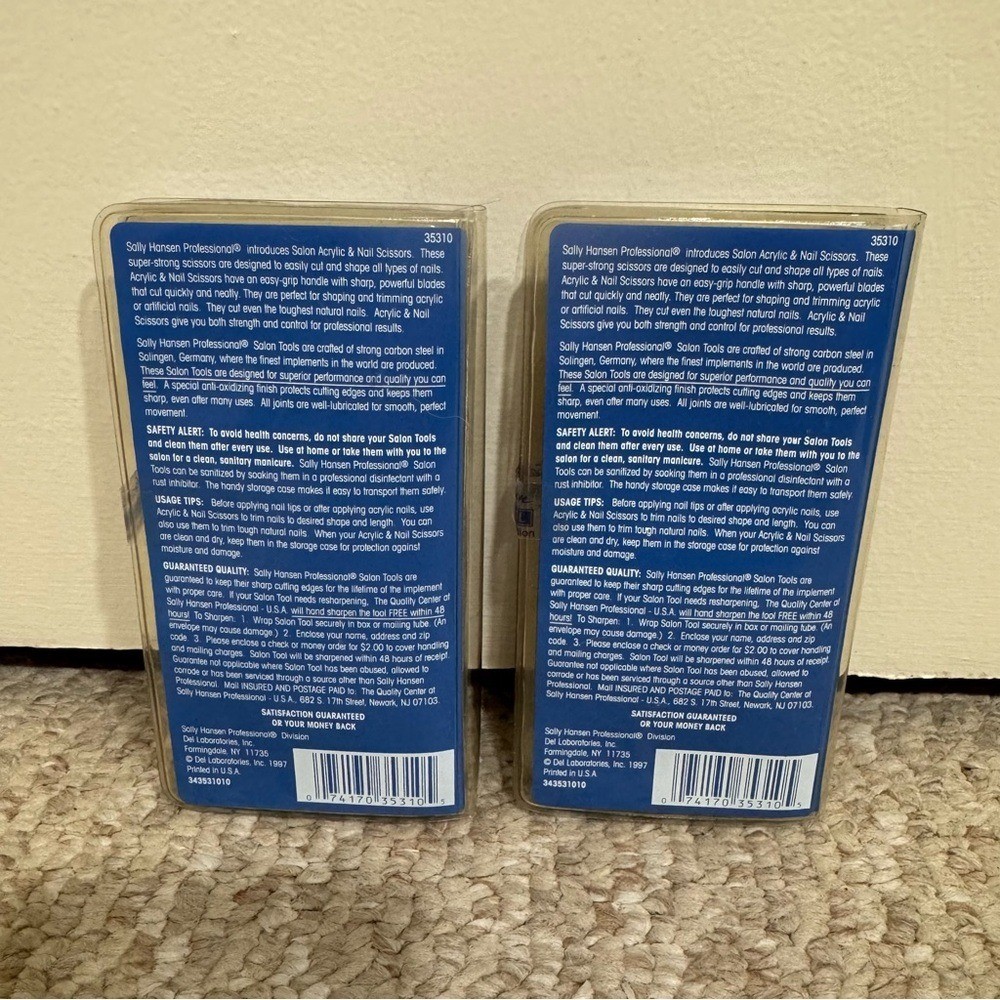 (2) Professional Acrylic & Nail Scissors - Silver