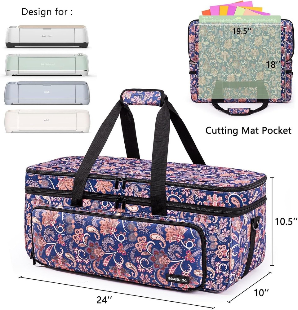 Cricut Carrying Case Polyester Double-Layer Storage Organizer for Maker Explore