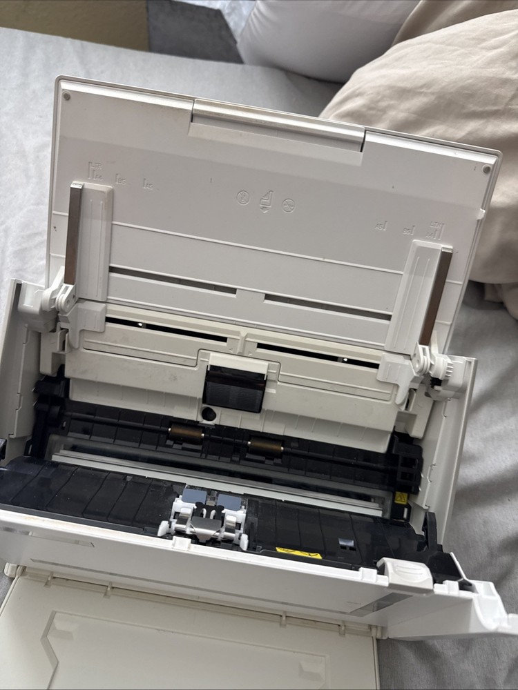 Fujitsu ScanScan S1500M Document Scanner — White — Worn Document Rollers — Parts