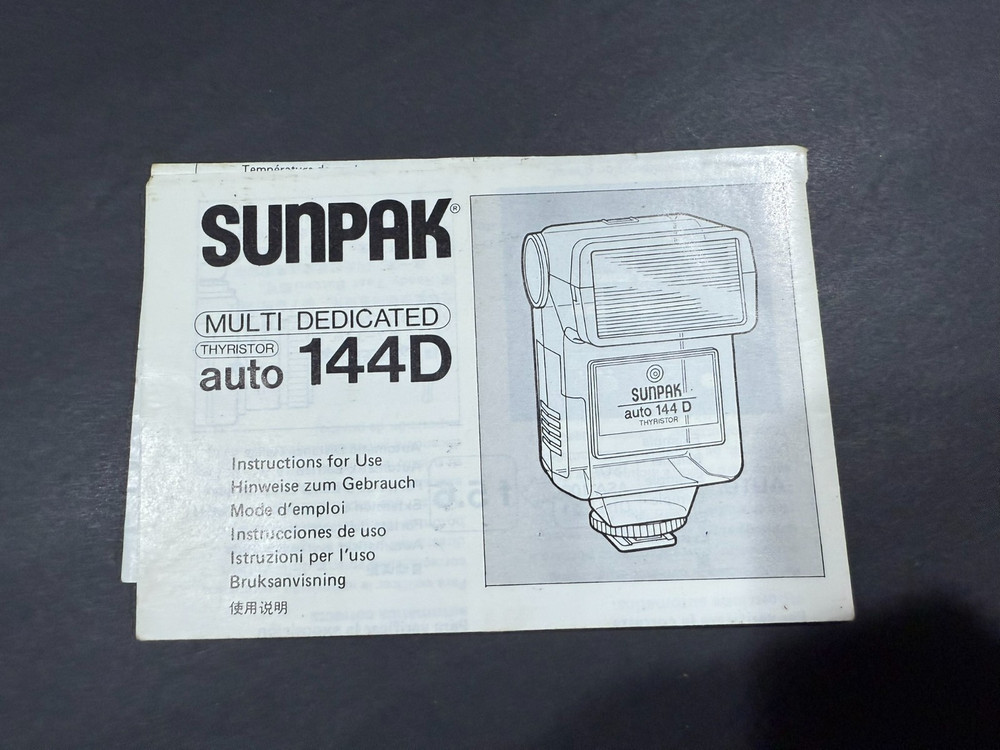 Sunpak Auto 144D Flash Instructions