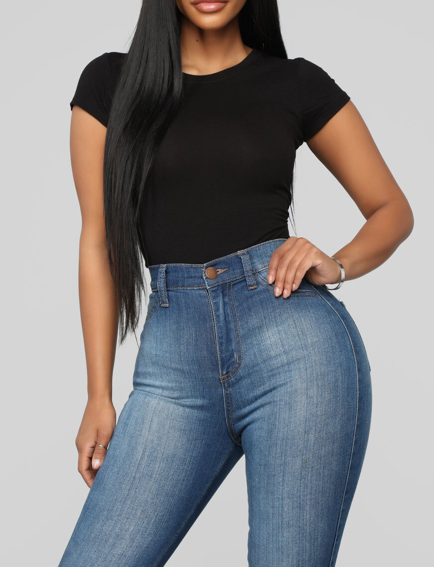 Women's Premium Cotton Basic T-Shirt Crew Neck Short Sleeve Plain Solids Fitted