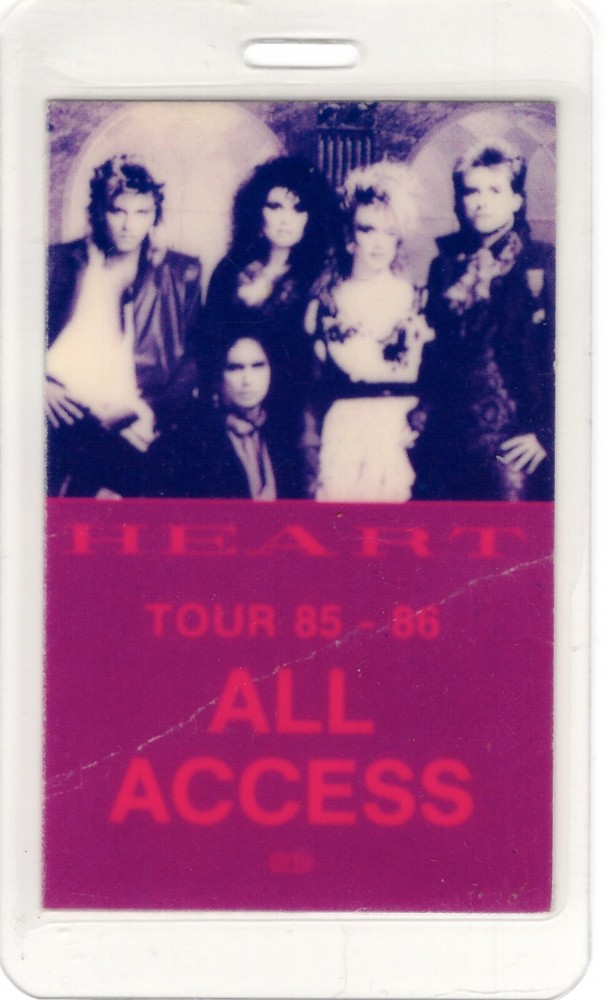 HEART 1985 / 1986 WHAT ABOUT LOVE TOUR ALL ACCESS BACKSTAGE PASS / NMT 2 MINT