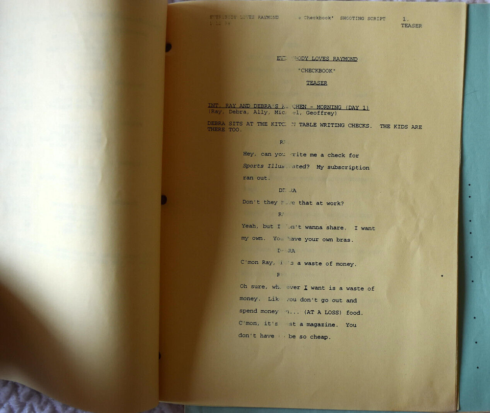 "Everybody Loves Raymond" Original Hand Signed Script by Tina Arning and More