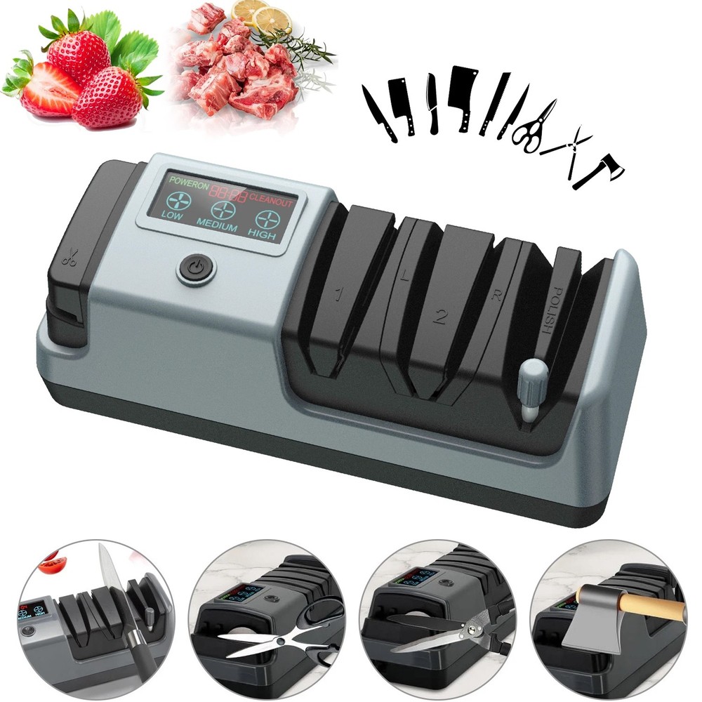 5 in 1 Electric Knife Sharpener-3 Rotational Speed Adjustable Knife Sharpener