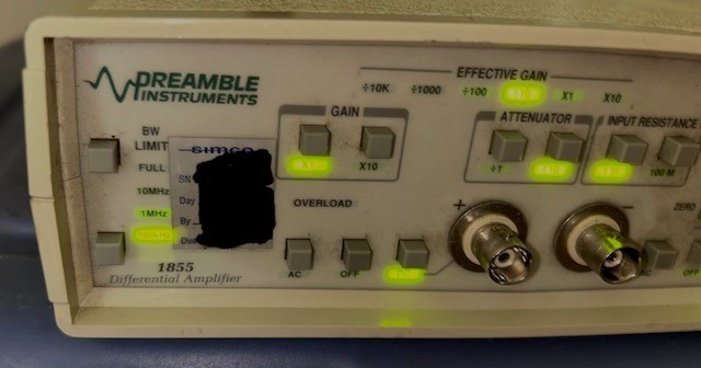 Preamble Instruments 1855 differential amplifier and XC-100 differntial probes