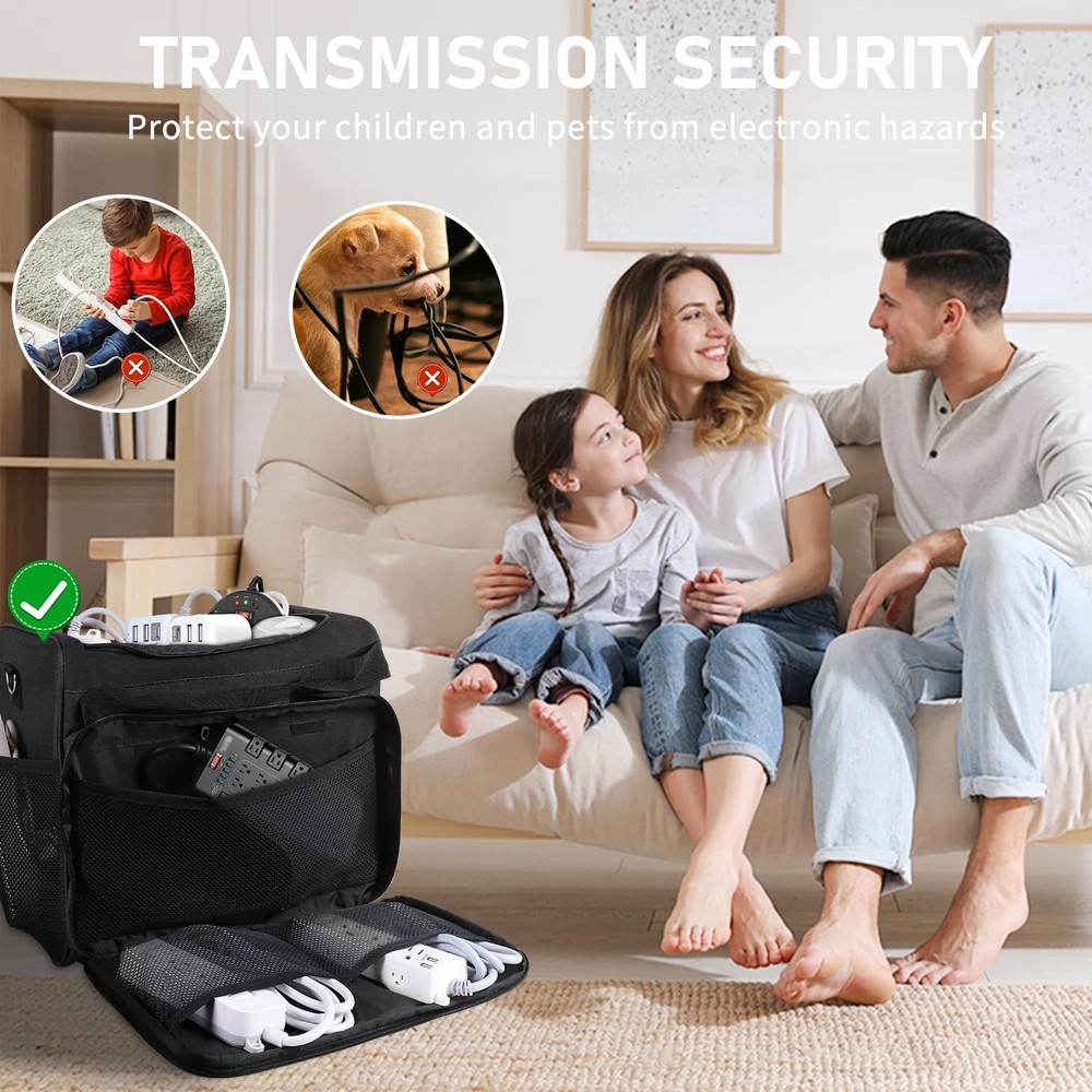 Cable Organizer Bag,Cable Management Box Cord Organizer Case,Electronics Cord...