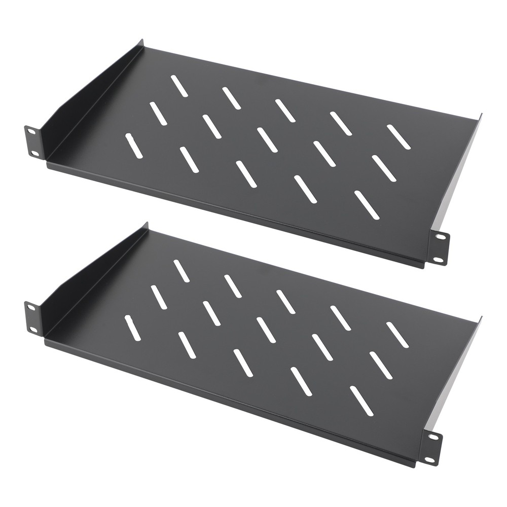 1/2Pcs 19" Rack Mount Fixed Rack Server Shelf 1U Vented Rack Mount Tray