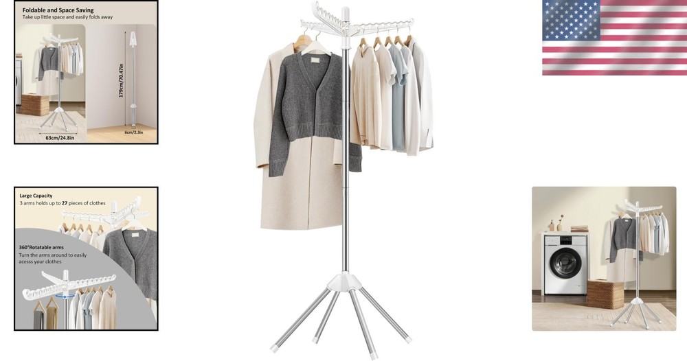 Portable Foldable Drying Rack – Lightweight Stainless Steel Laundry Solution