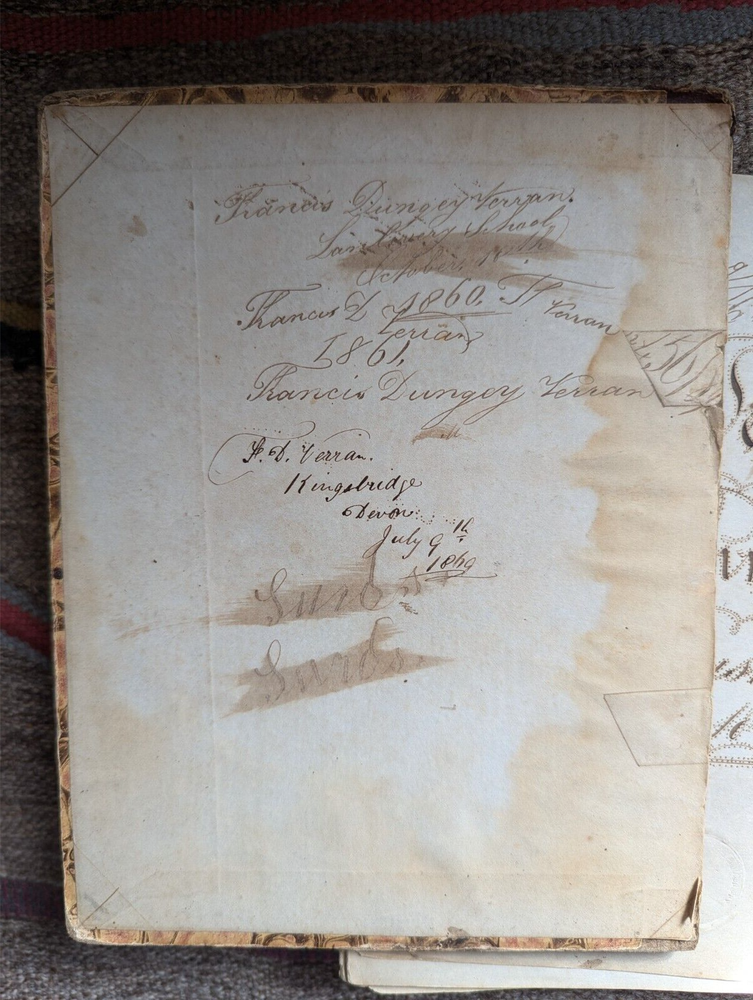 Victorian Era Schoolboy's Workbook, Aug 13, 1860, Cornwall Devon, England