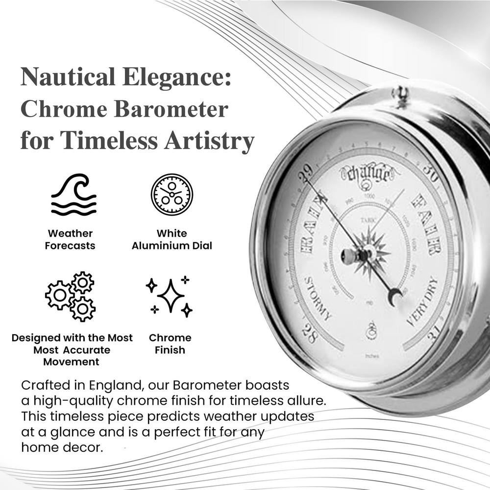 Mariner MkII Traditional Barometer Range Chrome - Classic White Dial