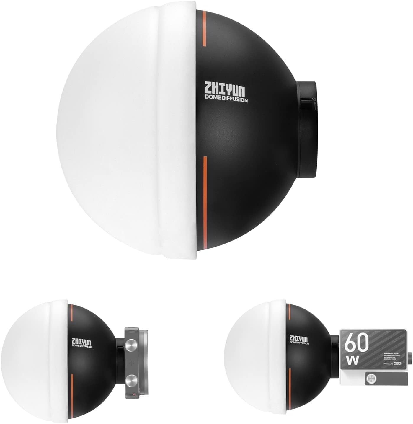 Genuine Zhiyun Dome Diffusion For Molus G60 Molus X100 COB Light (ZY Mount)