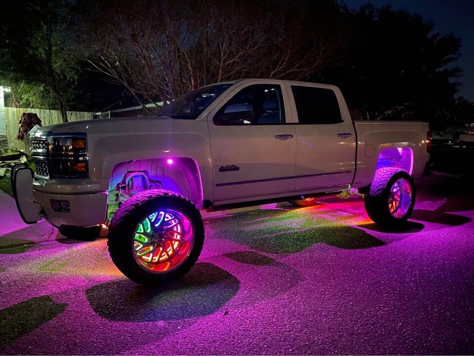 17.5" x4PCS Wheel Lights for Truck CHASING Quad Row LEDs Brightest APP + Remote