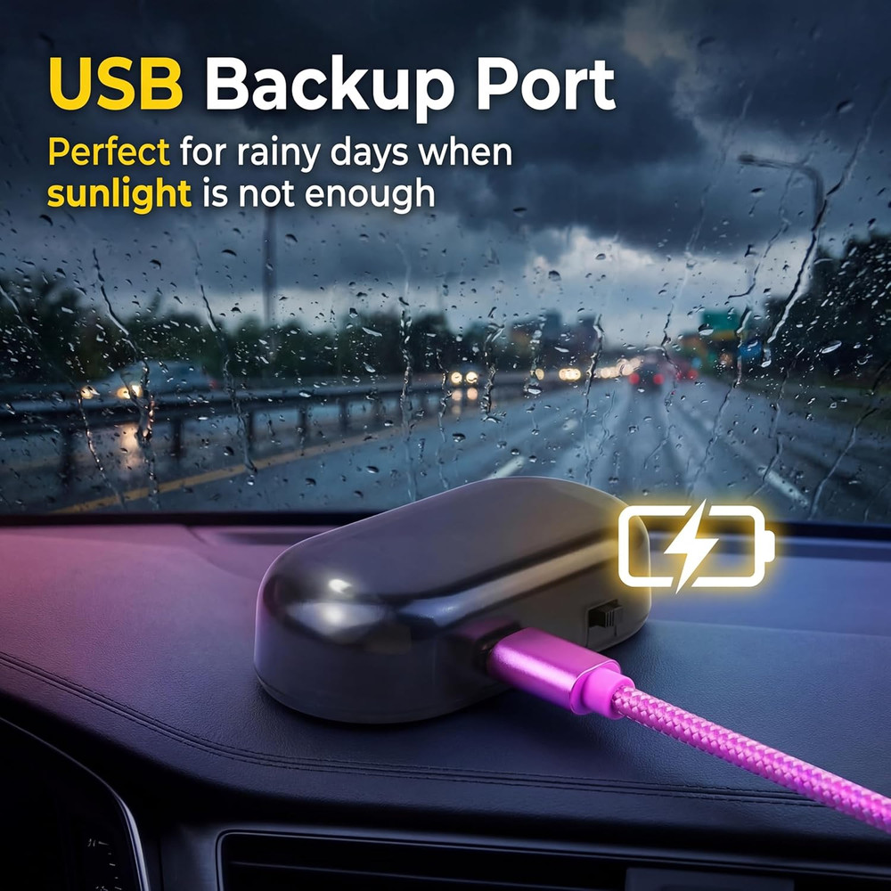 Solar Power Dummy Car Alarm Red LED Light Simulate Imitation Security System War