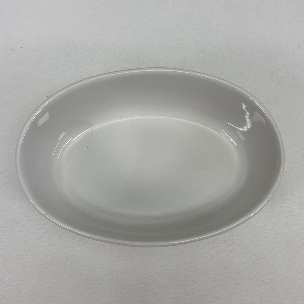 Temp-Tations Ovenware Stoneware 7" x 5" Oval Mini Baking Dish WHITE MINT