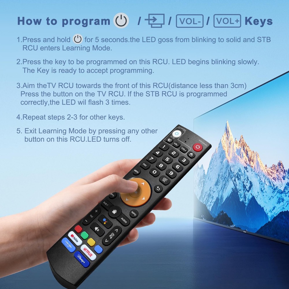 Replacement Learning Bluetooth Voice Remote Control fit for black metallic