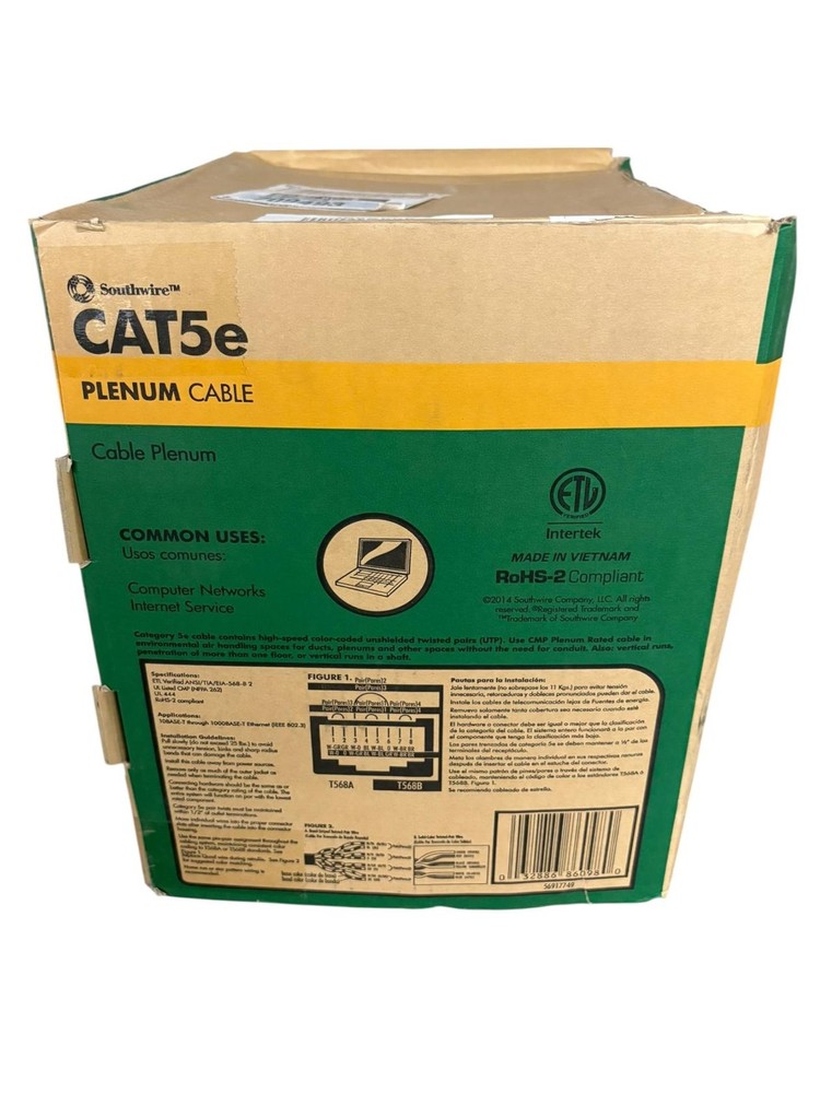 Cat5e Cable Plenum Blue 1000ft