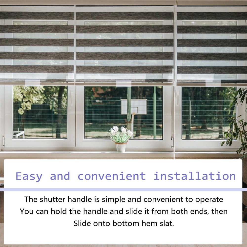 4 Pack Clear Plastic Window Shade Pulls – Transparent Roller Shade Hem Bar Ha...