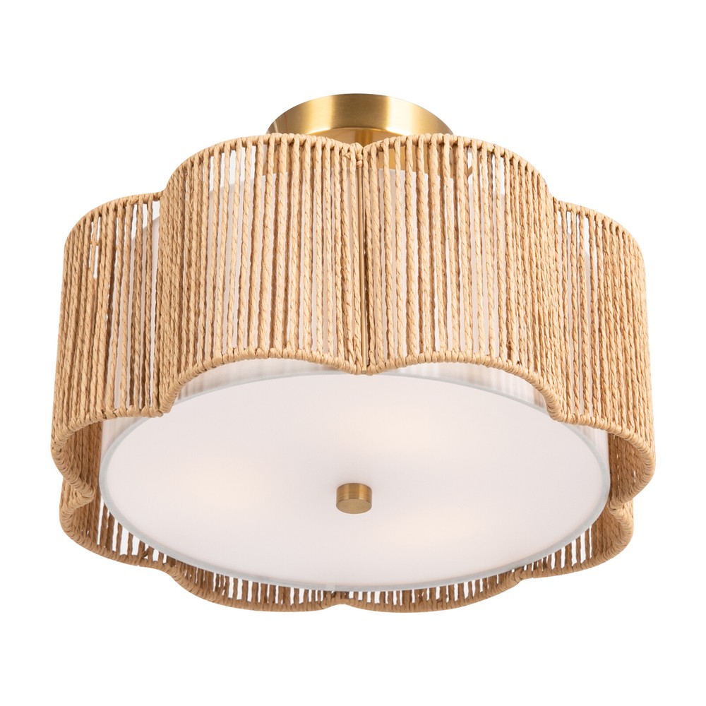 Rustic Ceiling Mount Rattan Light Ceiling Lamp Flush Mount Chandelier Fixture