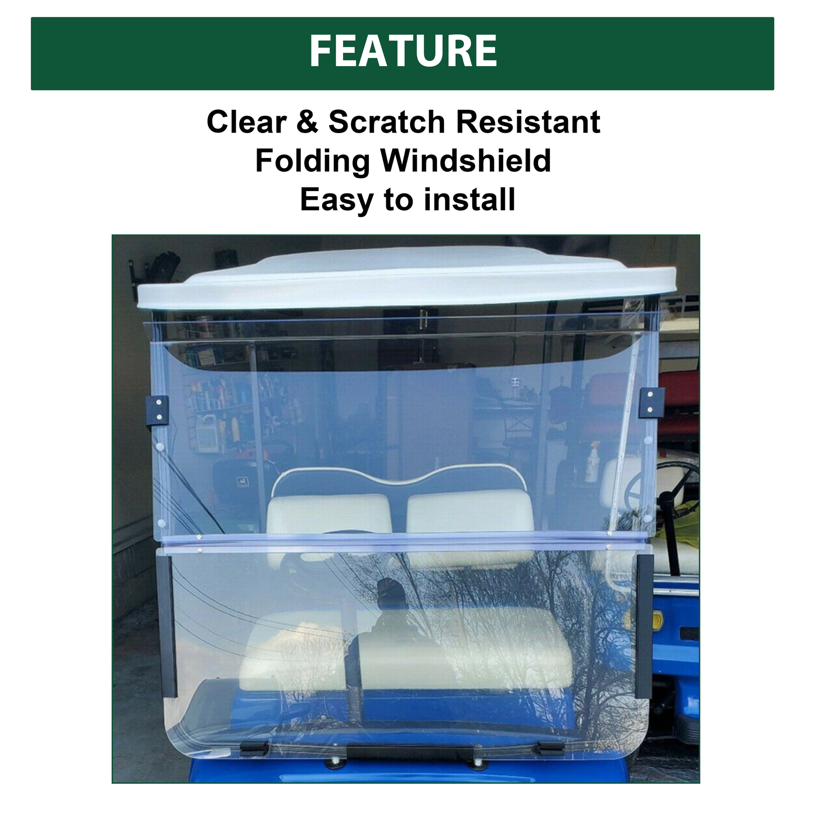 Clear Folding Windshield For 1995-2003 Yamaha G14 G16 G19 Golf Cart Part PC