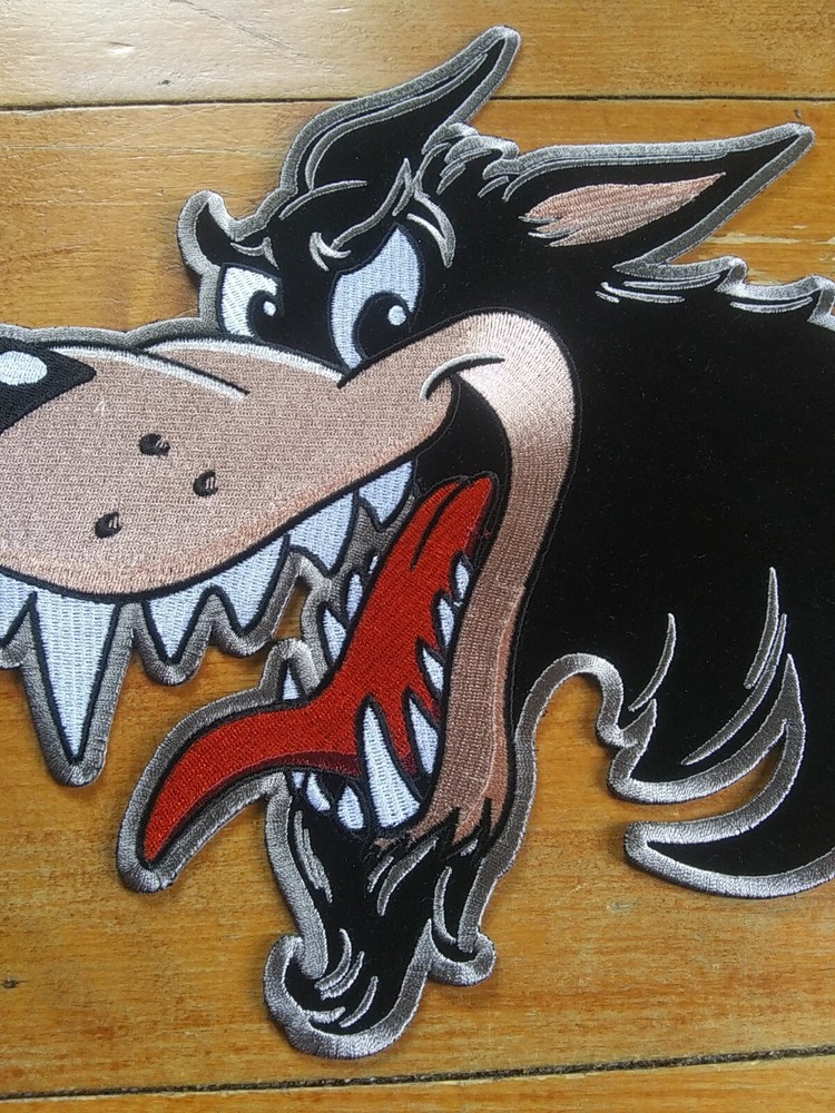 Large Embroidered Back Patch - Lone Wolf Biker Vest Jacket Iron On Patch