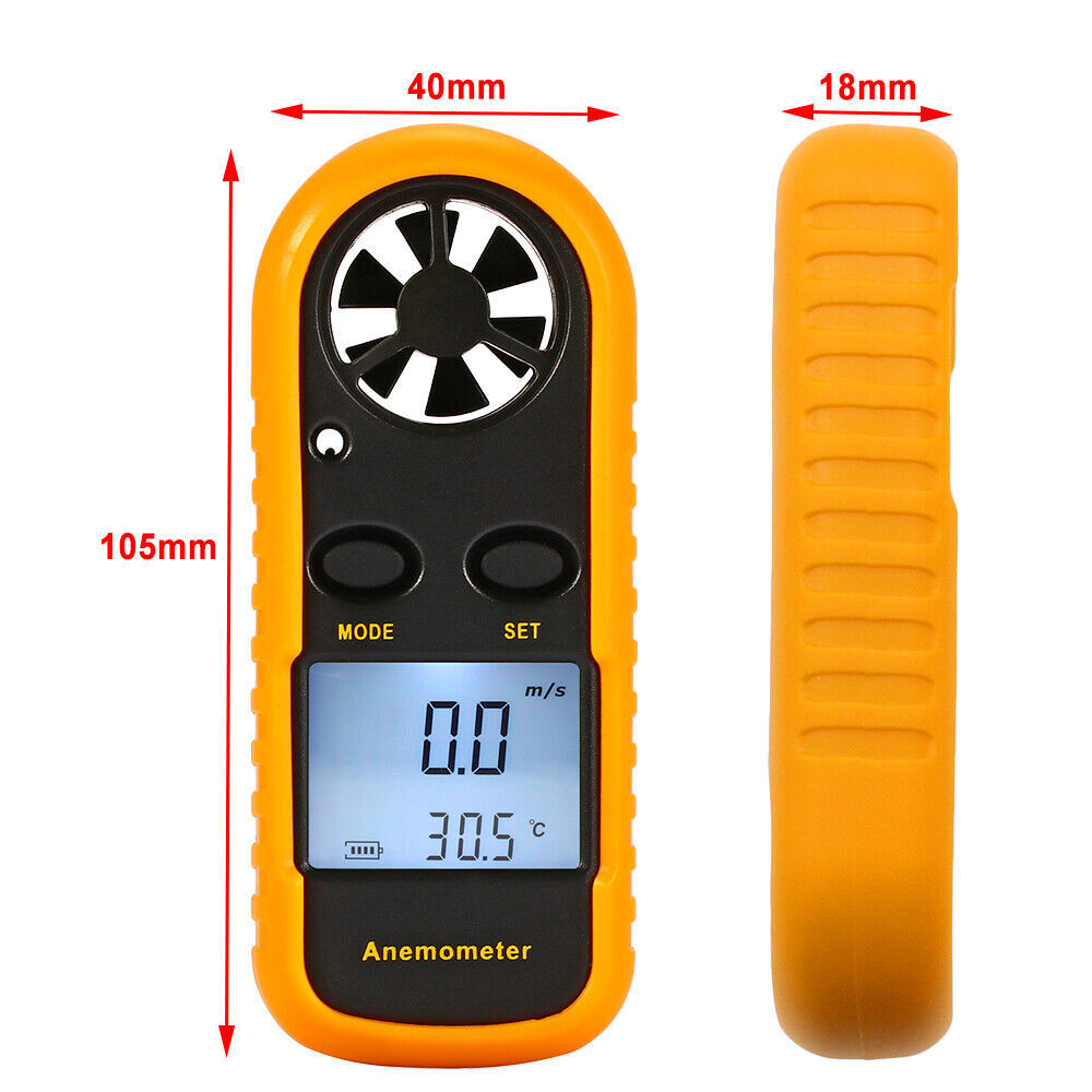 Handheld Digital LCD Air Wind Speed Anemometer Temperature Gauge Meter Tester