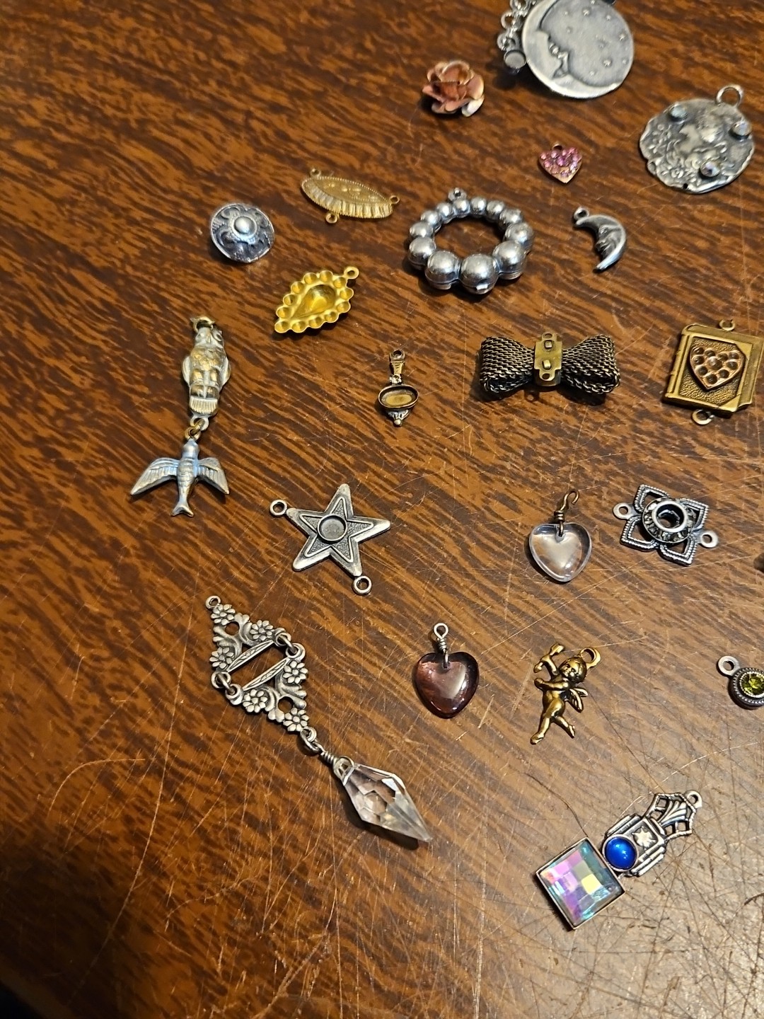 Lot Of 50 Mixed Parts Pcs France Vintage 60s Brass Stampings Findings Jewelry 18