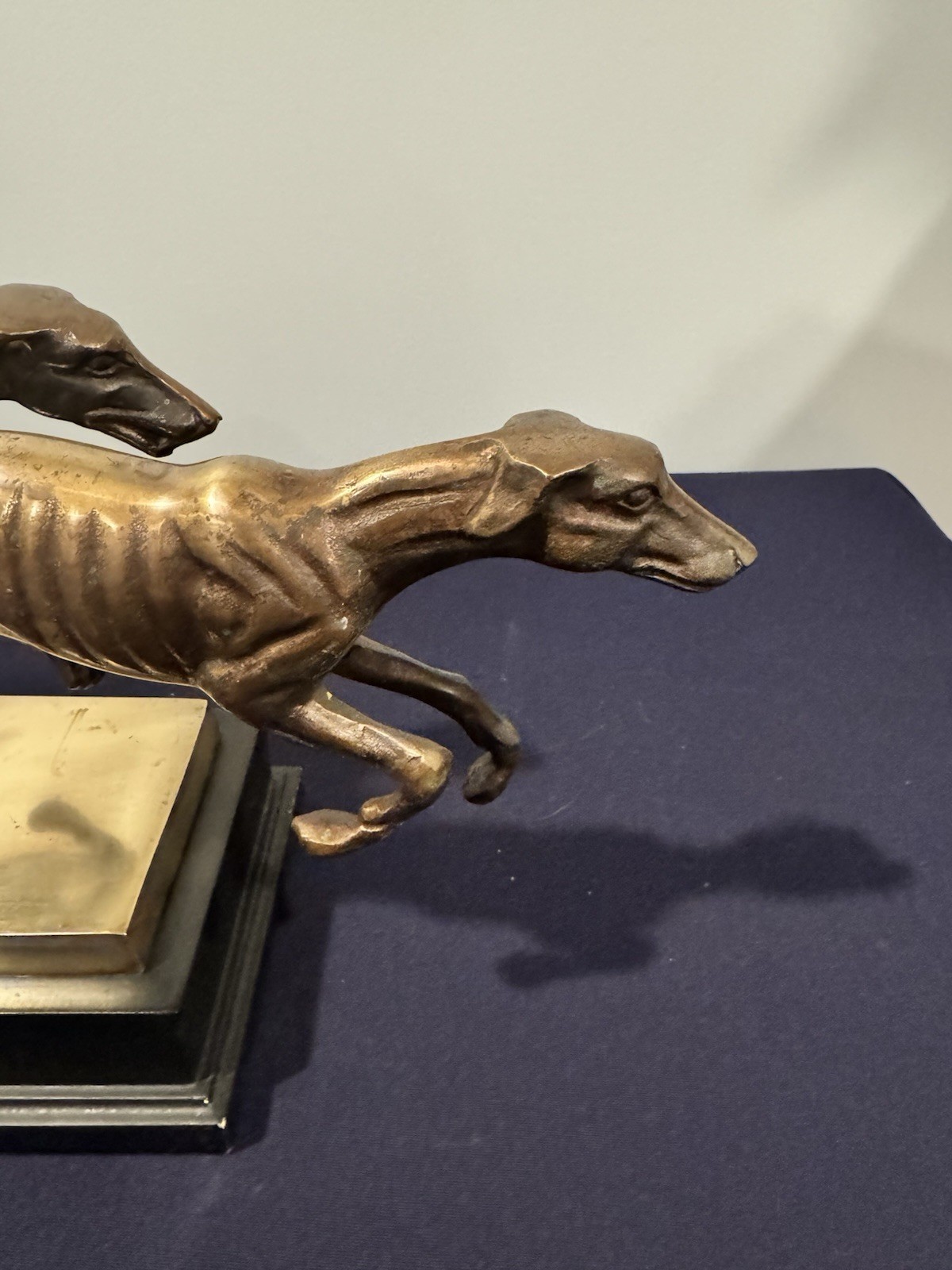 Beautiful and Rare 3 Greyhounds Racing Bronze Sculpture/Statue