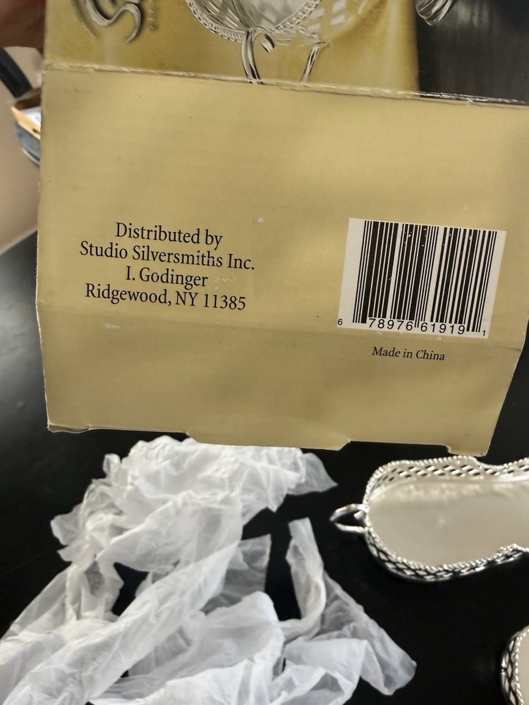 3pc Set of Vintage Studio Silversmiths Silver Plated Utensil Caddies NIB