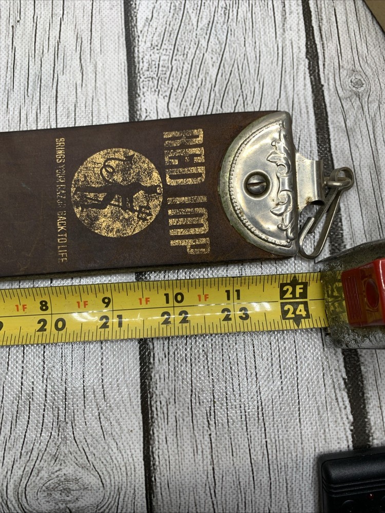 RED IMP Leather Razor Strop Strap BARBER SHARPENING Clip 2-Sections
