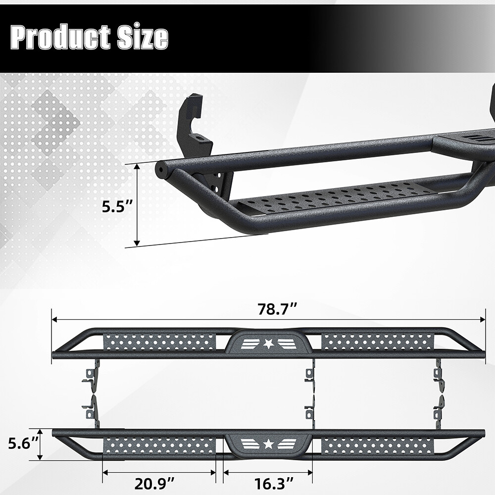 Drop Running Boards for 2015-2024 Chevy Colorado/GMC Canyon Crew Cab Side Steps