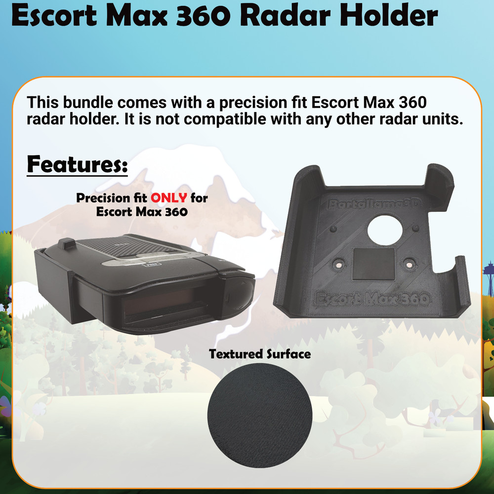 Bartallama3D Radar Holder - Escort Max 360 for C8 Corvette
