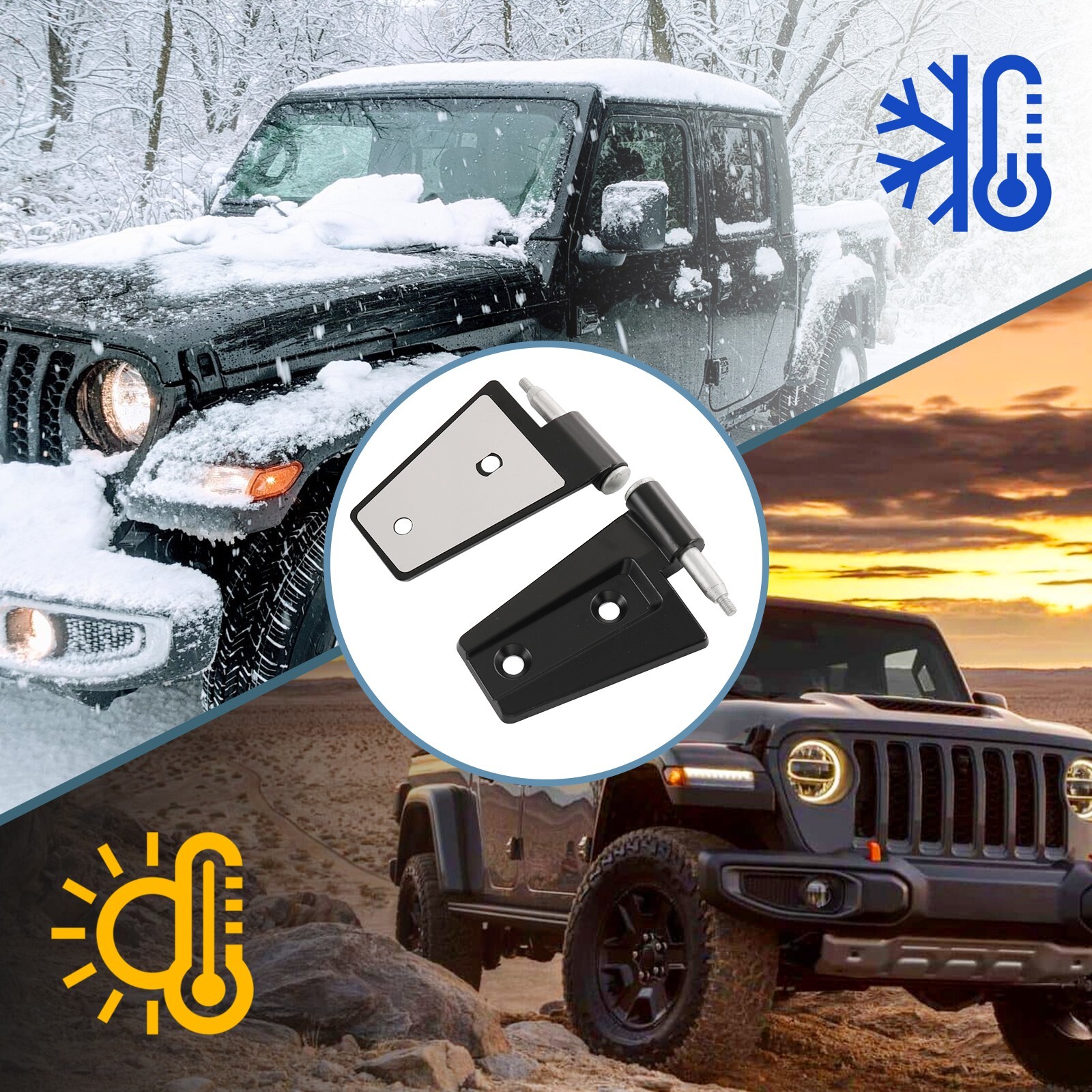 16PCS Steel Door Hinge Kit Inside & Outside for 2007-2018 Jeep Wrangler JK 3.6L