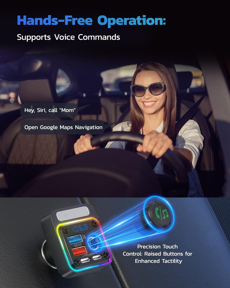 Cargador De Carro Para Celulares Con Blutu Bluetooth Musica Radio FM Llamadas