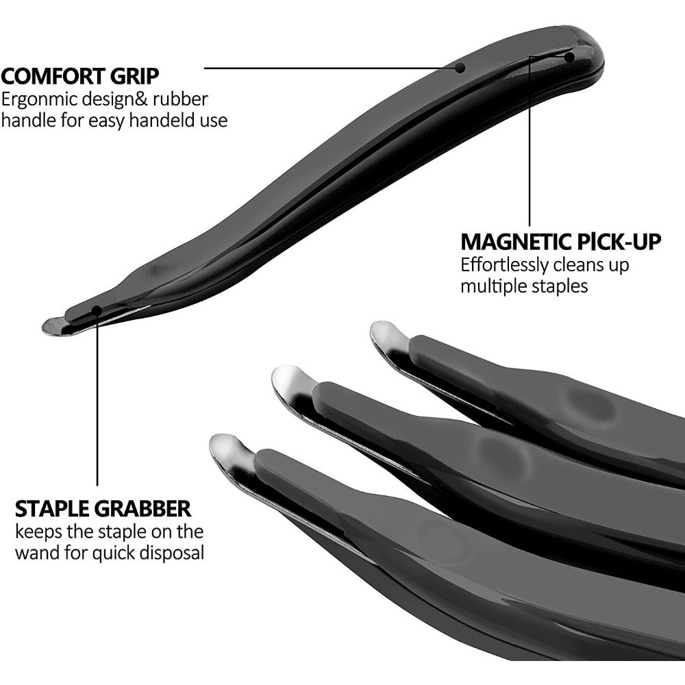 Professional Magnetic Staple Remover 4 Pack, Flat Staple Puller Tool for Office