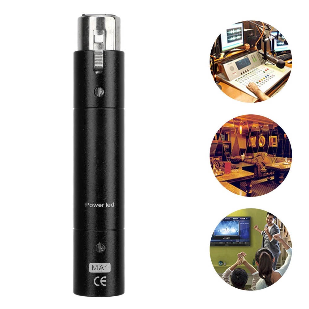 Black Inline Microphone Preamp Lossless Amplification Dynamic Active Inline WT