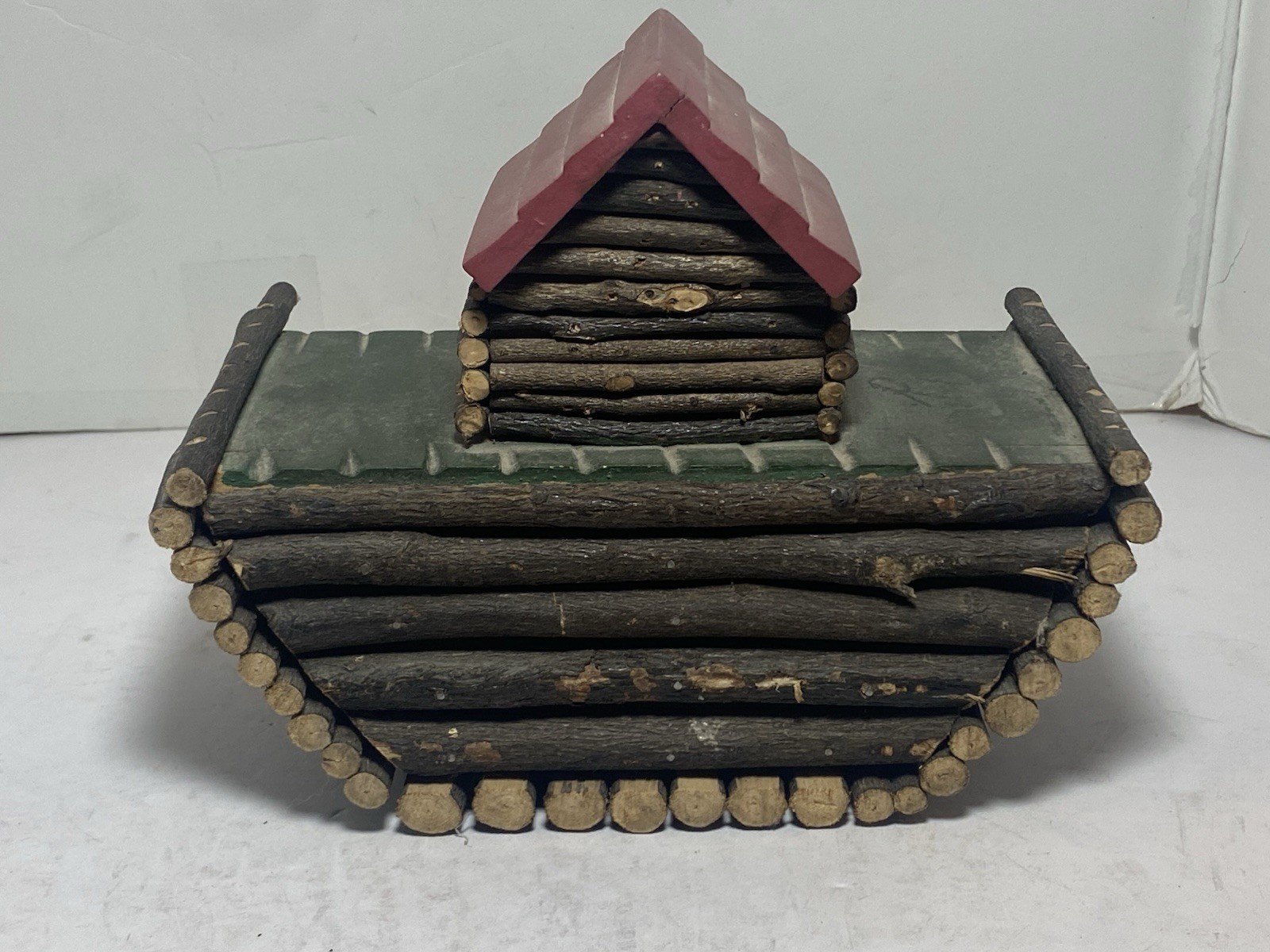 Hand Crafted Wooden Folk Art Noah's Ark Boat Ship Floating