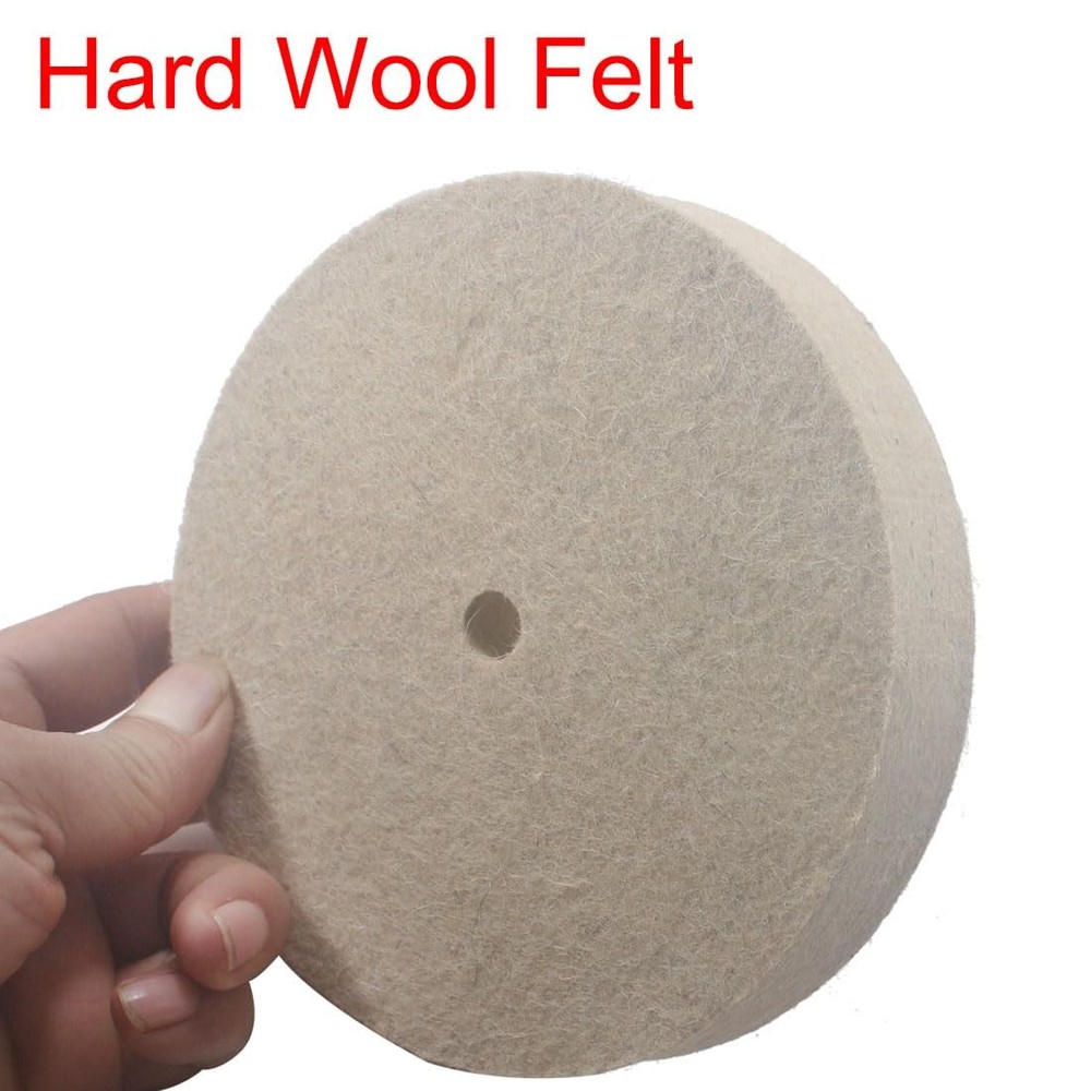 𝐉𝐔𝐍𝐋𝐈𝐗𝐍 6 Inch Hard Wool Buffing Wheel - 5/8 Arbor Hole Wool...