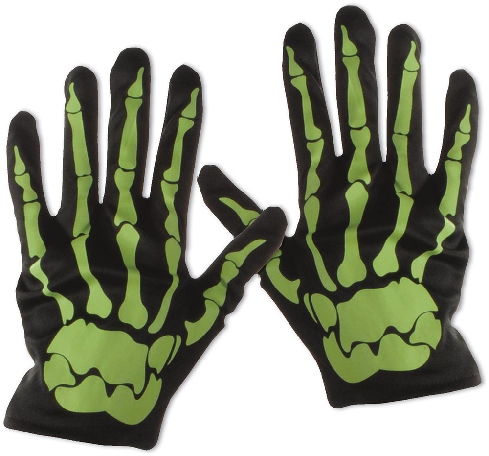 Nite-Glo Skeleton Gloves for Halloween - Beistle