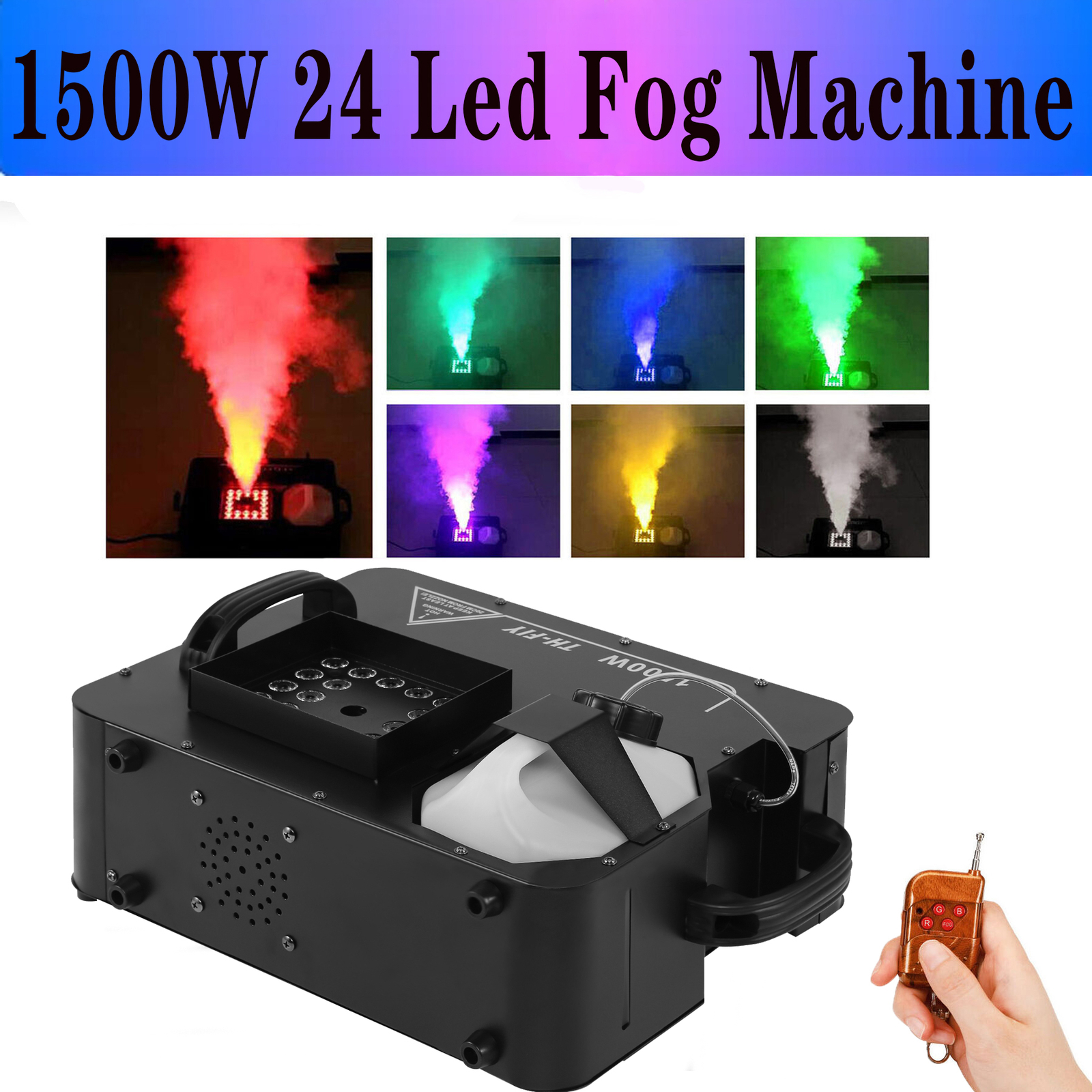 2pcs Vertical RGB 3 in1 24 LED DMX Fog Machine Stage Smoke Lighting W/ Remote