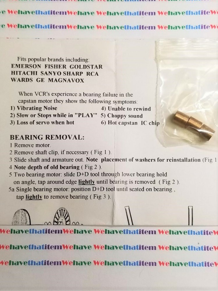 CAPSTAN MOTOR BEARINGS / 6 BEARINGS / 2 SETS (qzty)