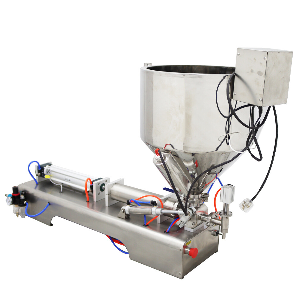 110V 100-1000ml 1 Nozzle Pneumatic Paste Liquid Filling Machine Heating Function
